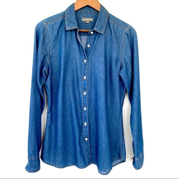Eddie Bauer Tops - Eddie Bauer denim button down shirt, fitted